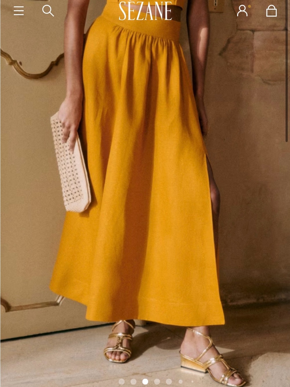 Sezane ochre sophie skirt